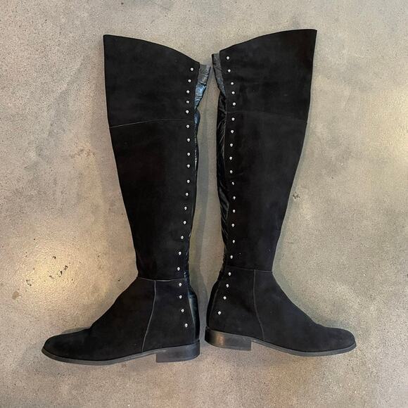 Davo Gomma black suede over the knee riding boots womens 6.5 - Picture 1 of 7